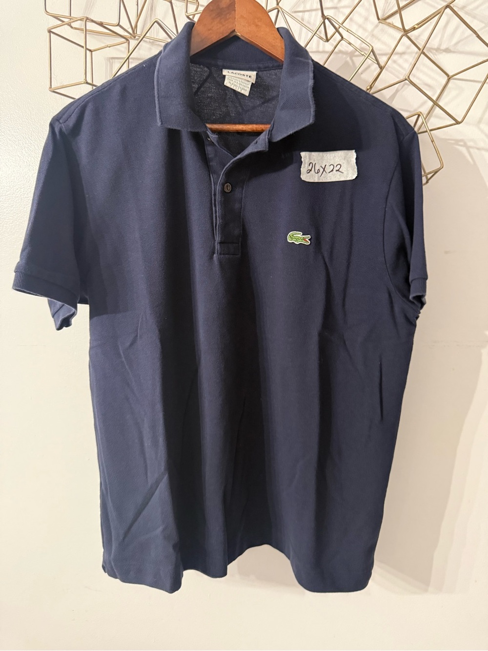 Lacoste Navy Polo Shirt with Green Croc Logo